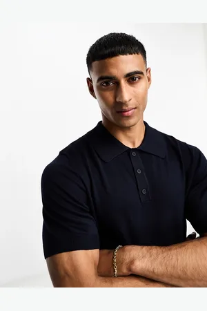 Only & Sons Knitted polo in navy
