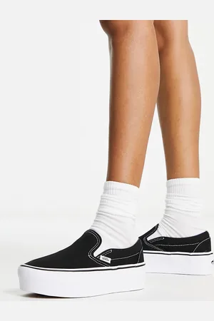 Vans Slip On stackform sneakers in black and white