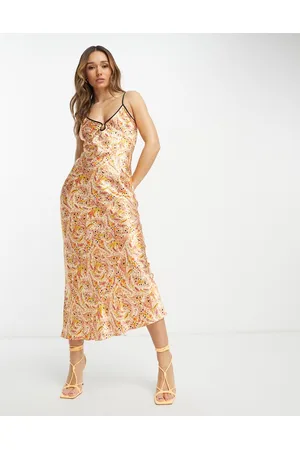 Never Fully Dressed Satin slip dress in print-Multi
