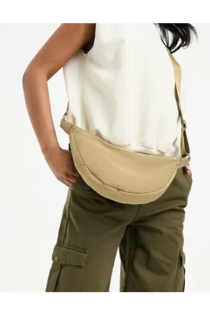 ASOS Design Cross Body Bag with Detachable Resin Shoulder Bag Strap in stone-Neutral