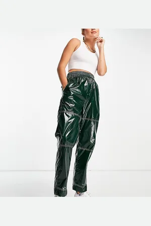 COLLUSION High shine nylon trackies with contrast stitch