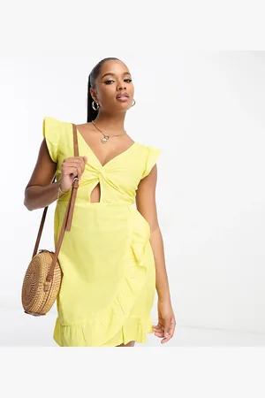 River Island Cut out frill sleeve mini dress in