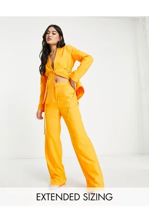 VERO MODA X Joann Van Den Herik tailored wide leg pants in orange (part of a set)