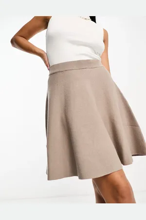 Y.A.S Godet knitted mini skirt in -Neutral
