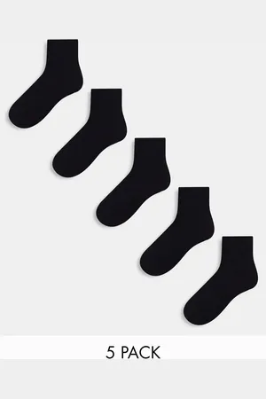 ASOS 5 pack terry ankle socks in