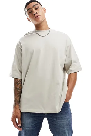 Only & Sons Super oversized t-shirt in beige-Neutral