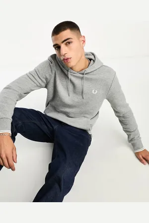 Fred Perry Tipped hoodie in steel marl