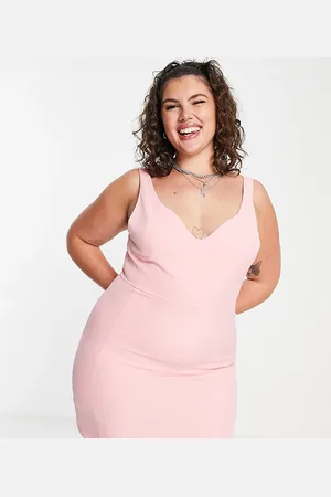 Extro & Vert Plus Structured bodycon dress in bubblegum