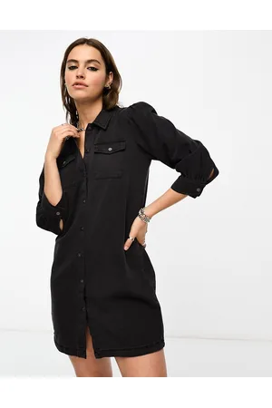 ONLY Puff sleeve denim mini dress in