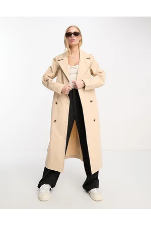 VILA Longline trench coat in -Neutral