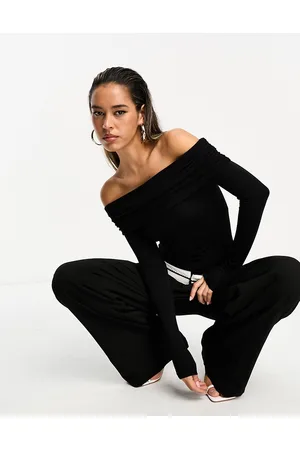 ASOS Cotton modal clean fold over bardot bodysuit in
