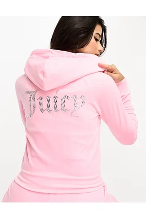 Green JUICY COUTURE Diamante Velour Camo Hoodie