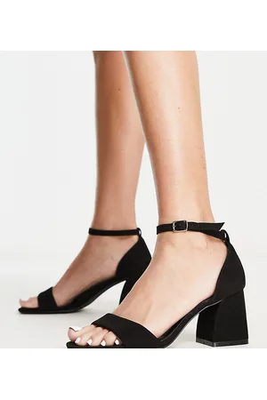 Simply Be contrast strappy square toe heeled sandals with ankle