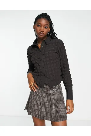 Daisy Street Bubble fitted shirt in dark