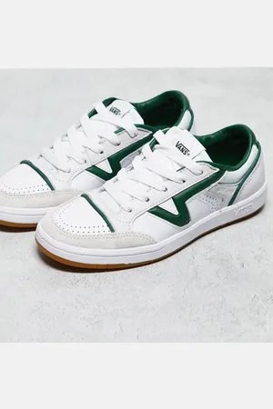 Vans Lowland sneakers in and green with gum sole