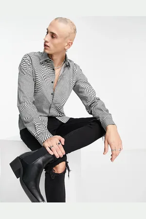 Twisted Tailor Amoros check shirt in black