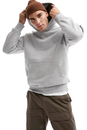 Only & Sons Oversized heavyweight hoodie in light grey