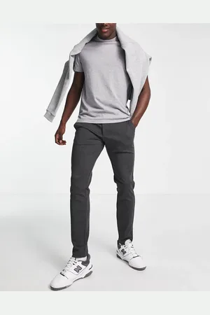 Only & Sons Slim fit tapered pants in dark grey