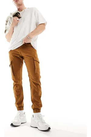 JACK & JONES Intelligence cuffed cargo pants in camel-Neutral