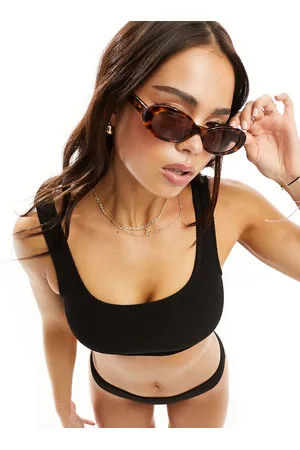 & OTHER STORIES Mix and Match crinkle square bikini top in