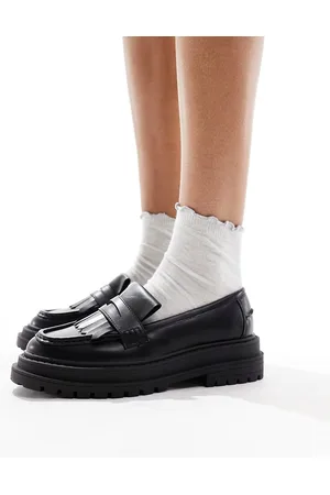 ASOS Majesty chunky fringe loafers in