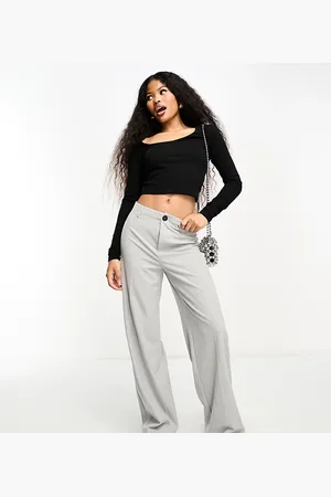 Bershka Petite wide leg dad pants in