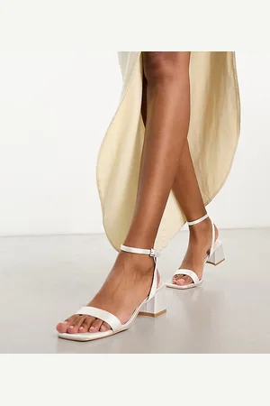 Be Mine Bridal Ruhi low block heeled sandals in ivory-White