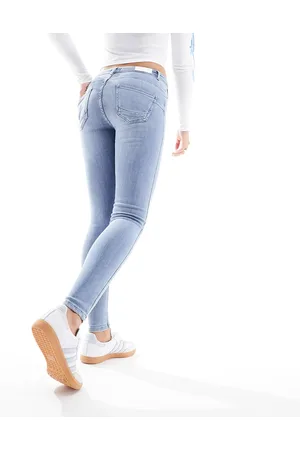 ONLY Power mid rise sculpt skinny jeans in light blue wash