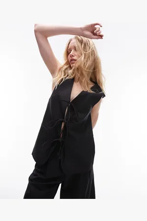 Topshop Tailored tie front waistcoat in (part of a set)