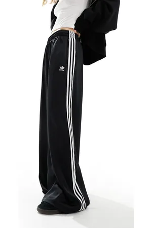adidas Wide leg satin trackies in