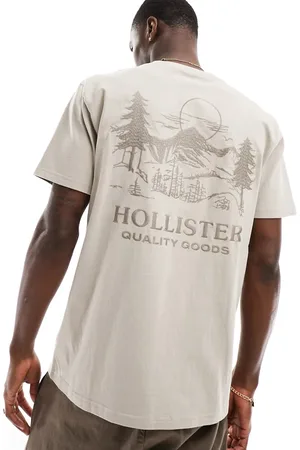Hollister Back Print and Sleeve Logo Ombre Wash Long Sleeve Top in Gray to  Black