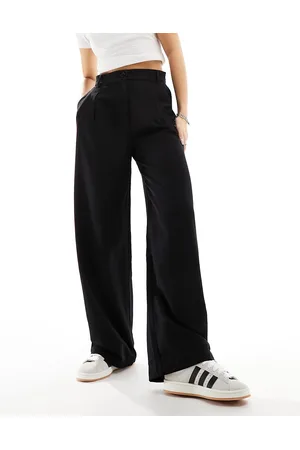 Monki High waist wide leg tailored pants in