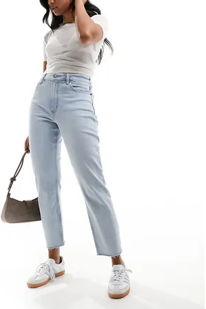 Abercrombie & Fitch Curve Love mom fit jeans in blue wash