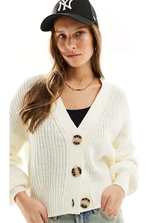 JDY Knit cardigan in -White