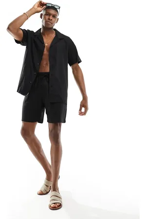 South Beach Linen blend beach shorts in