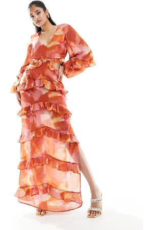 Pretty Lavish Cut-out ruffle maxi dress in -Multi