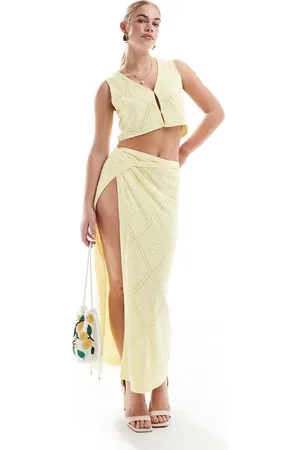 SNDYS Fine knit tie detail maxi skirt in (part of a set)