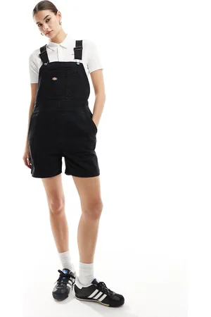 Dickies Duck canvas short dungarees in black