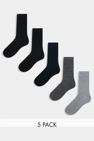 JACK & JONES 5 pack socks in multi-Grey