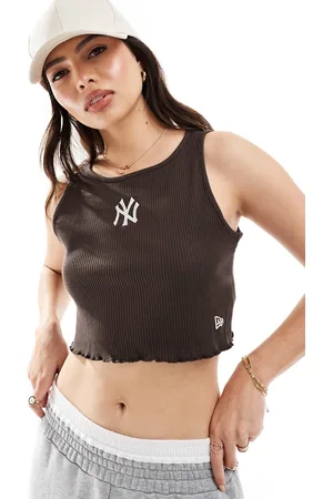 New Era NY logo singlet with lettuce hem in