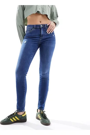 ONLY Wauw skinny jeans in mid blue denim
