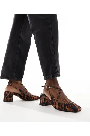 ASOS Sawyer square toe block heeled mid shoes in -Multi