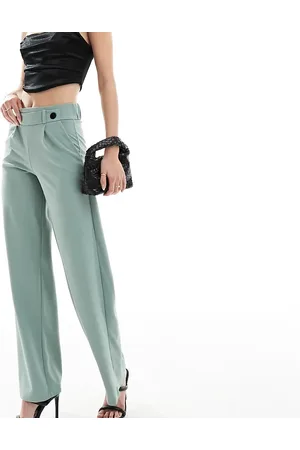 JDY High waisted wide fit tailored pants in mint-Green
