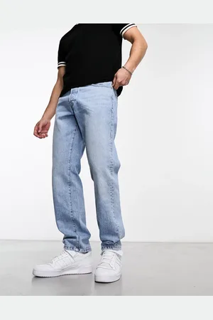 Only & Sons Edge straight fit jeans in light wash-Blue