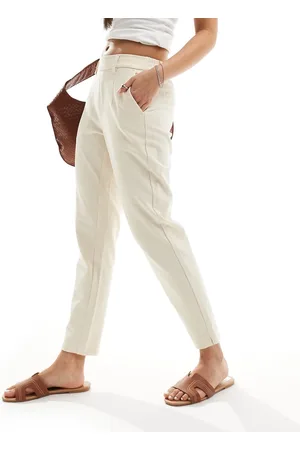 Object Cropped tailored slim pants in cream-Neutral