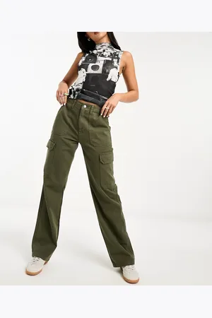 ONLY Straight leg cargo pants in -Green