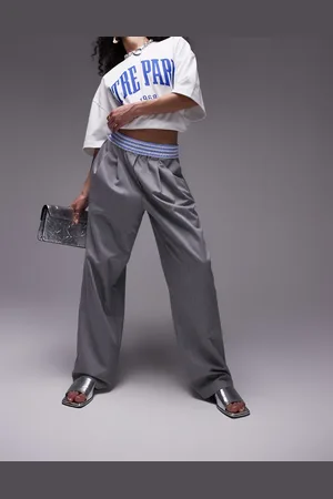 Topshop Smart trackies with check detail in (part of a set)