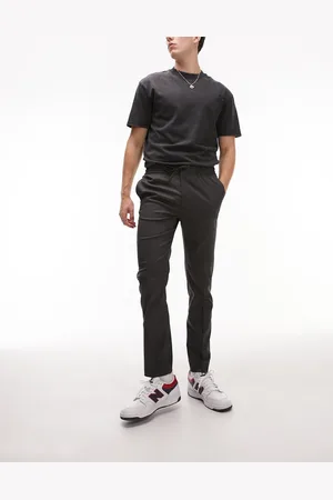 Topman Skinny smart pants with elasticated waistband in -Grey