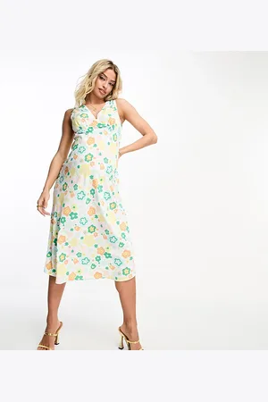Glamorous 90s midi shift dress in -White
