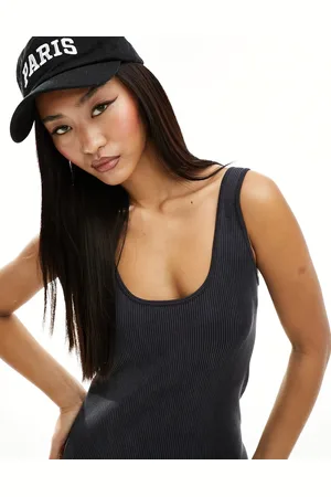 Miss Selfridge Seamless rib unitard in washed grey